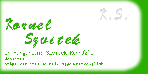 kornel szvitek business card